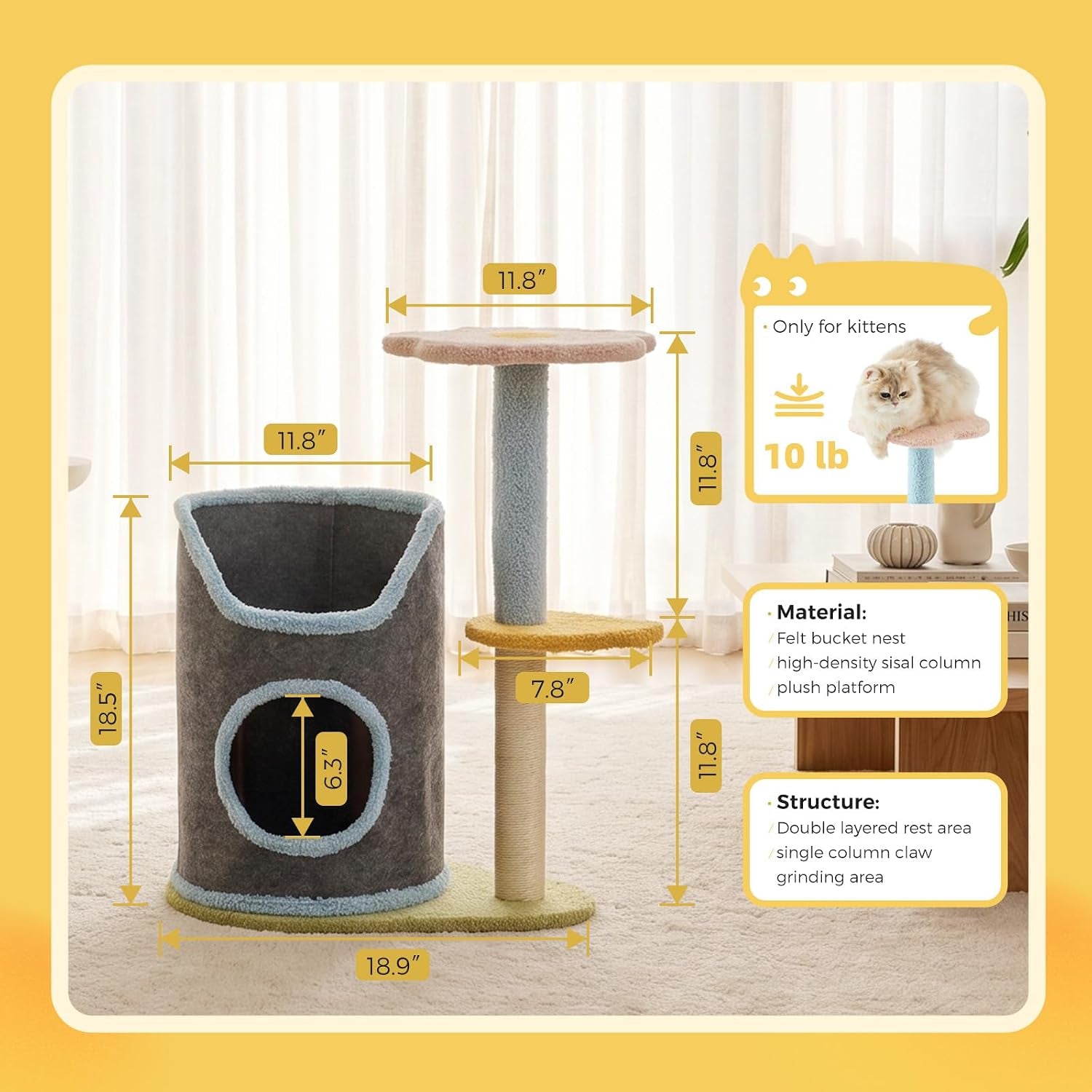 cat-tree-with-cat-scratching-post-for-indoor-cats-up-to-5-lbs-small-cat-tower-with-scratching-board-and-cozy-hammock-compact-cat-tree-tower-with-cat-bed