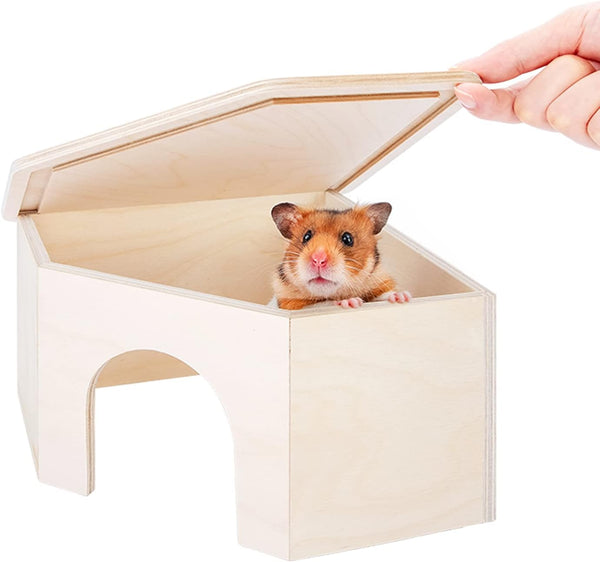 Niteangel Birch Chamber-Maze Hamster Hideout - Small Pets Woodland House Habitats Decor for Hamster Mice Gerbils Mouse1