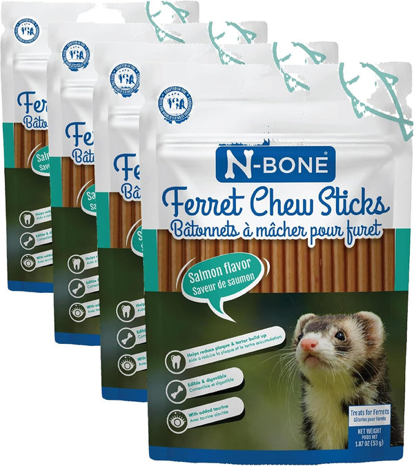 N-Bone Ferret Chew Sticks, Salmon Flavor, Natural Ferret Treats & Chew Treats, Tasty Snacks for Ferrets, 1.87 Oz12