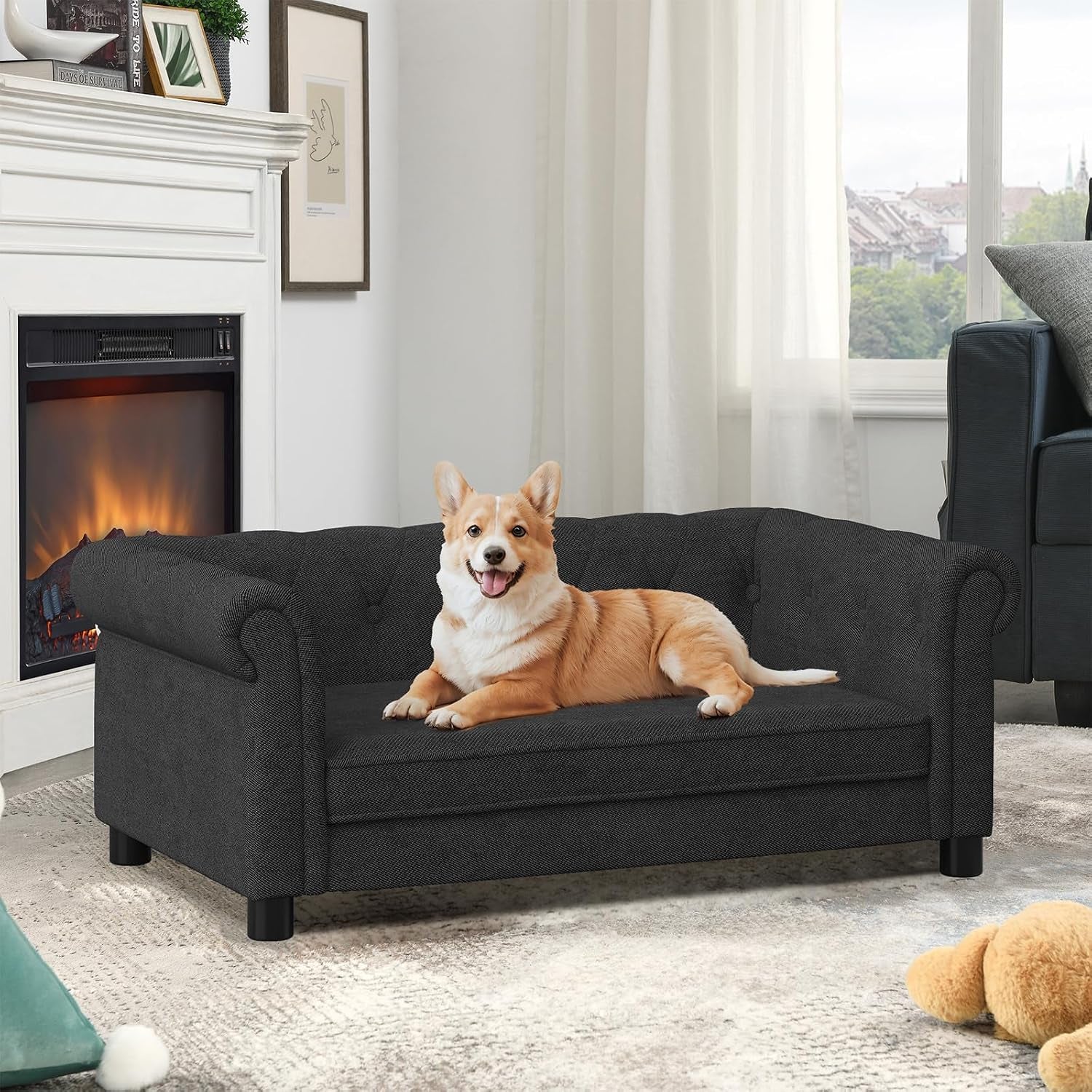 39-75-modern-pet-sofa-with-backrest-and-armrests-comfortable-foam-cushion-dog-couch-for-small-and-medium-dogs-stable-leg-design-for-living-room
