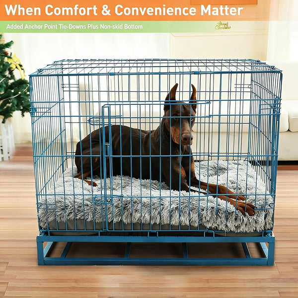 KISYYO Premium Washable Orthopedic Dog Bed – 41" Extra Large Crate Mat with Non-Slip Base, Plush Support for Pets up to 90 Lbs, Grey5