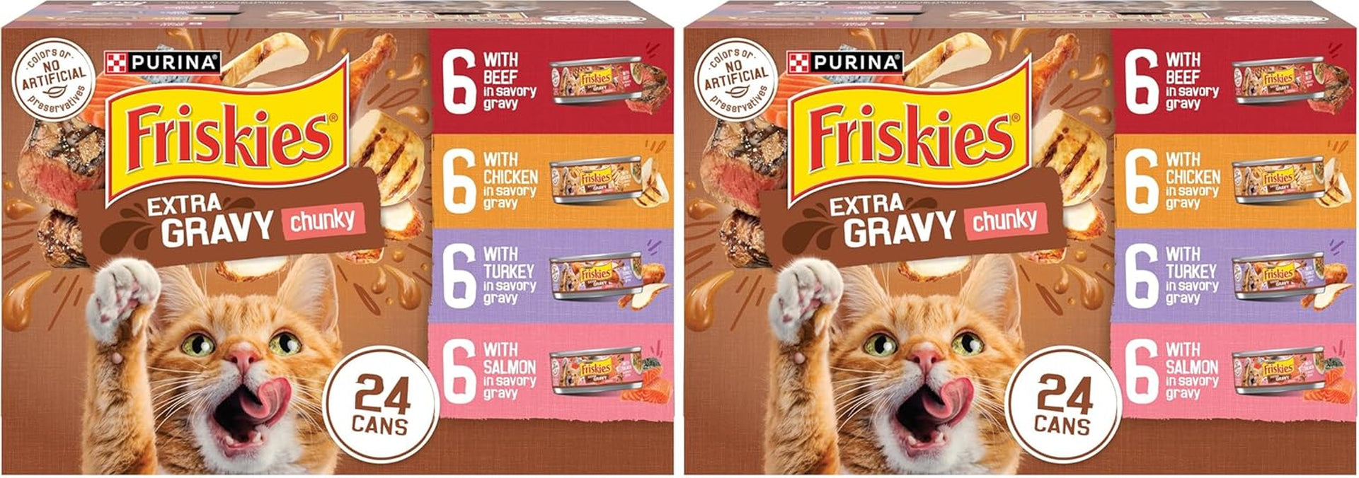 purina-friskies-extra-gravy-wet-cat-food-chunky-24ct-variety-pack-with-chicken-turkey-salmon-beef-pack-of-24-5-5-oz-cans