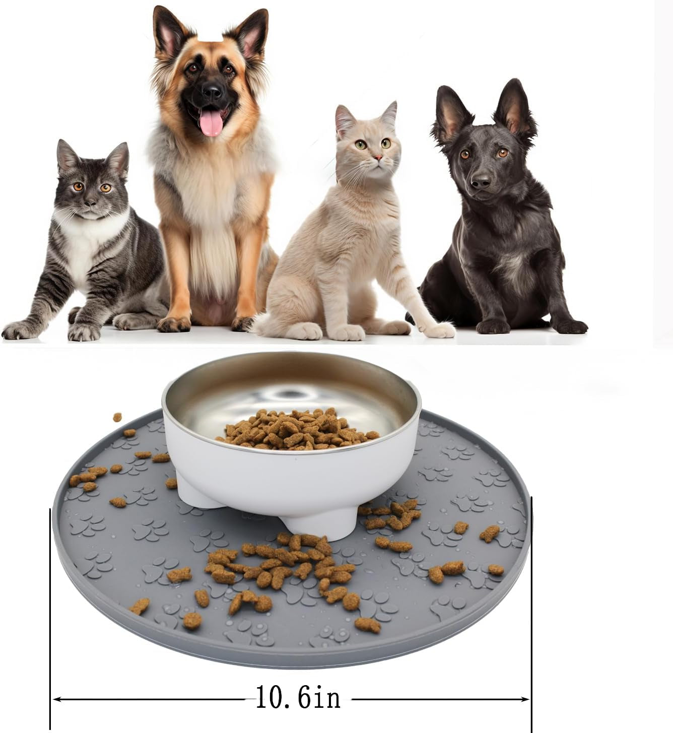 silicone-pet-food-mat-dog-food-and-water-mat-raised-edge-rubber-mat-for-dog-bowls-prevents-food-and-water-from-staining-floors-suitable-for-small-and-medium-pets-10-6-gray-odorless