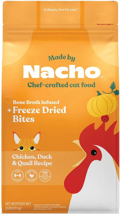 Made by Nacho Dry Cat Kibble 4Lb Bag, High Protein and Grain-Friendly Premium Cat Food, Cage-Free Chicken & Pumpkin Recipe, Infused with Bone Broth for Hydration, Limited Ingredients, Single Bag7