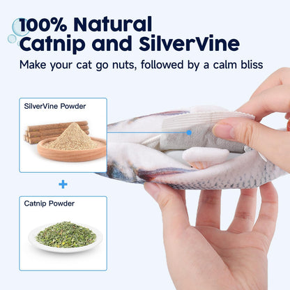 Potaroma Cat Toys Flopping Fish with Catnip, Moving Kitten Kicker, Floppy Wiggle Carp for Small Dogs, Interactive Motion Kitty Exercise, 10.5 Inches4