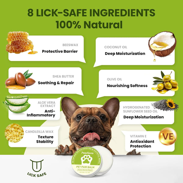 Pawsono Lick-Safe Dog Paw & Nose Balm with Coconut Oil | All-Natural Dog Paw Protector against Hot Pavement & Sand, Great for Dogs Who Hate Dog Booties or Shoes (2.1 Oz / 60 G)3