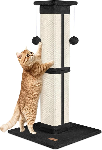 Cat Scratching Post 33 Inch for Indoor Cats, High Cat Scratch Post Grey, Cat Tree for Full-Body Stretching, Protect Your Furniture8