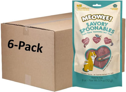 MEOWEE! Savory Spoonables Variety Pack, 12 Count Tube, Triple Flavor Squeezable Lickable Wet Treats for Cats with Built-In Spoon for Less Mess36