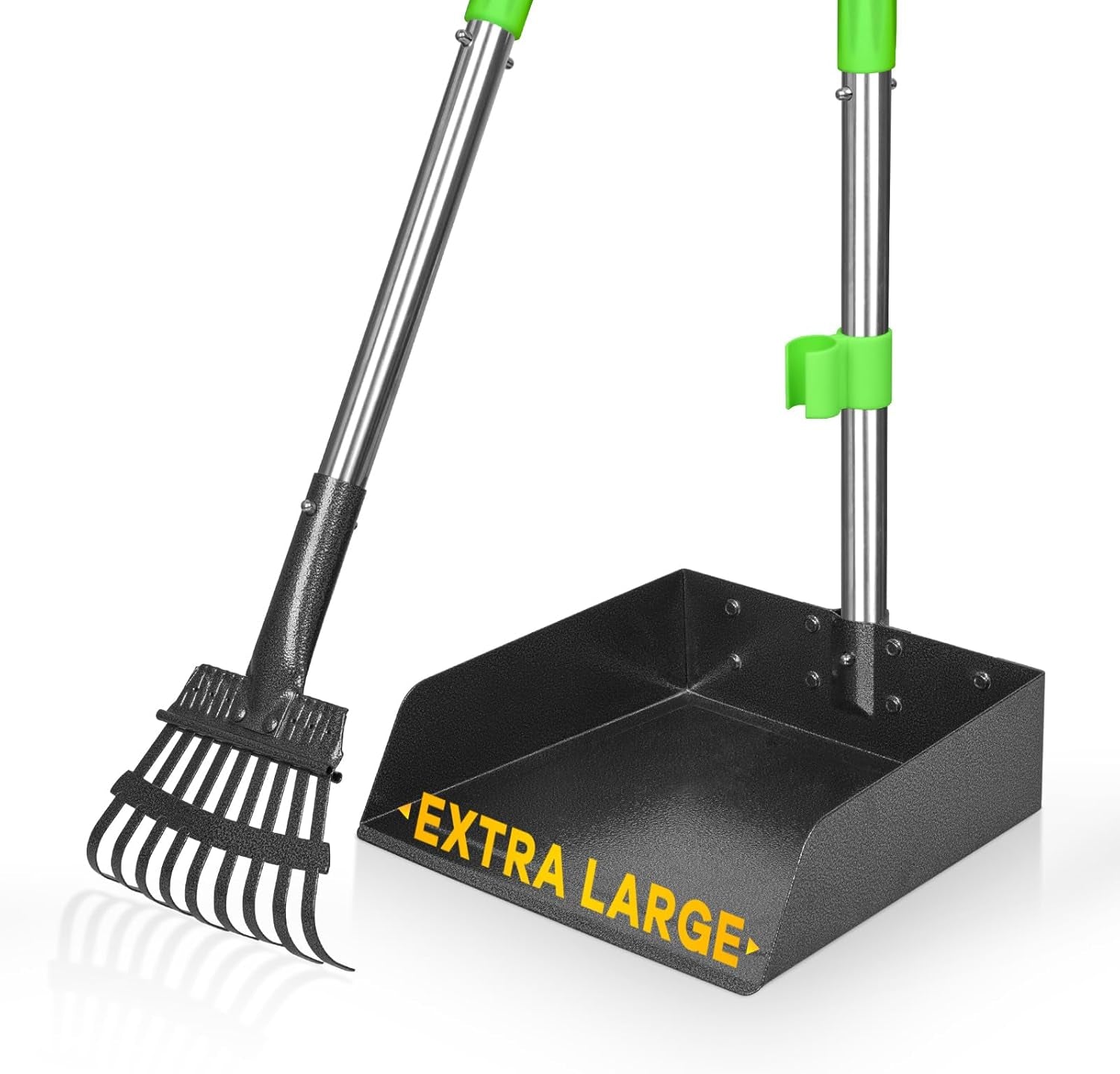 tooge-pooper-scooper-dog-pooper-scooper-long-handle-stainless-metal-tray-and-rake-for-medium-small-dogs-heavy-duty-pet-supplies-to-use-for-grass-dirt-or-gravel