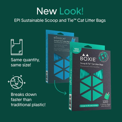 Boxie Sustainable Scoop & Tie Pet Waste Bags, 120 Count, Leak-Proof, Easy-To-Tie Handles, Eco-Friendly, Odor Control, EPI Technology, Durable for Cat Litter & Dog Waste4