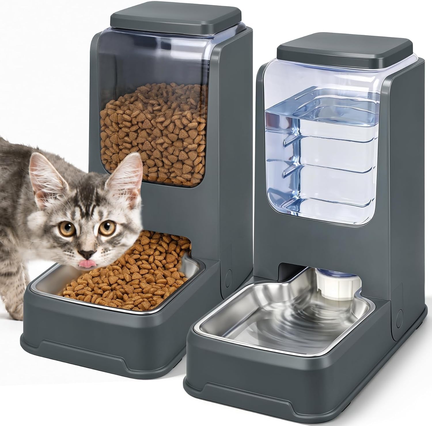 2-pack-automatic-cat-feeder-and-water-dispenser-set-with-dog-stainless-steel-feed-bowl-pet-gravity-self-feeding-and-waterer-large-capacity-for-small-medium-large-dogs-puppy-kitten