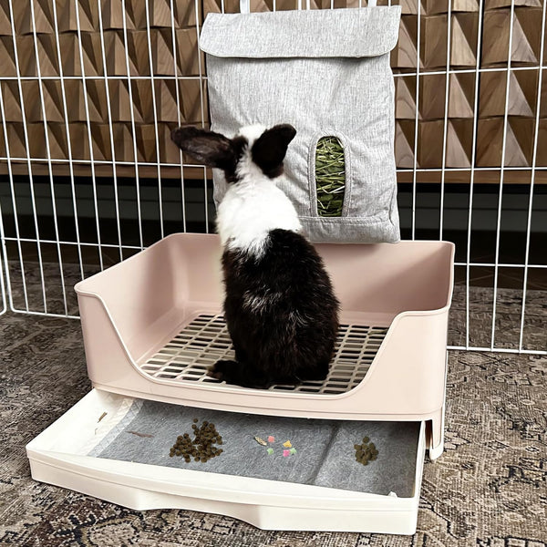Large Rabbit Litter Box Bunny Litter Box, Potty Training for Rabbits Litter Pan with Drawer, Rabbit Bedding Toilet for Adult Guinea Pig, Ferret, Bunny and Other Animals (Brown)5