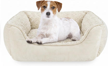 JOEJOY Rectangle Dog Bed for Large Medium Small Dogs - Washable Orthopedic Sofa Bed, Soft Breathable Puppy & Pet Cuddler, Durable Calming Dog Bed with Anti-Slip Bottom, Multiple Sizes, Beige30