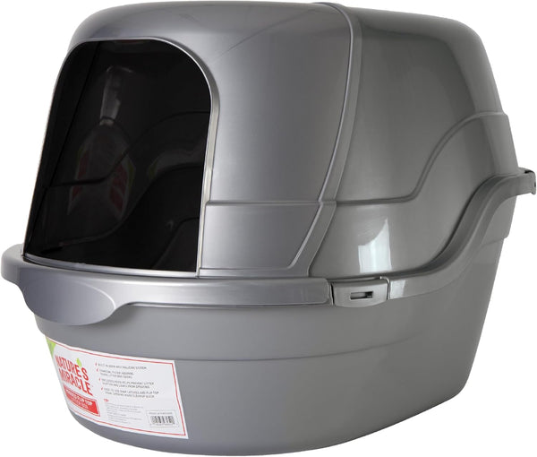 Nature'S Miracle Hooded Flip Top Cat Litter Box with Charcoal Filter | Easy to Clean with Flip Top & Simple Latches, Charcoal Filter Absorbs Odor, Non-Stick Surface Prevents Litter Build-Up1