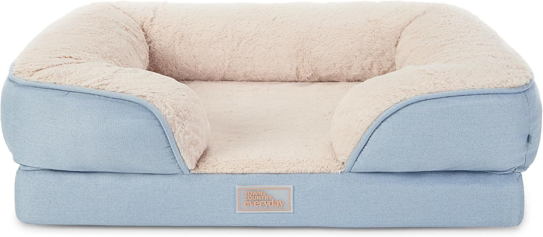 town-country-everyday-cuddletown-comfy-solid-bolster-sofa-pet-bed-supportive-calming-egg-crate-foam-non-slip-bottom-machine-washable-cover-grey-medium-28x23x8