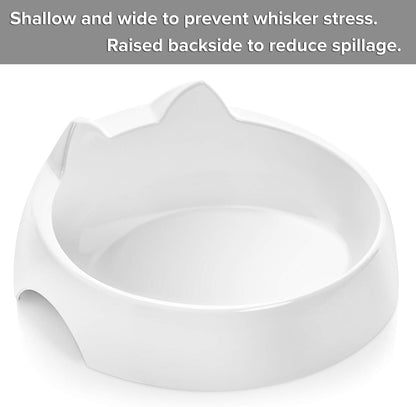 Catguru Whisker Stress Free Cat Water Bowl, Reliefs Whisker Fatigue, Wide Cat Dish, Non Slip Pet Feeding Bowl, Shallow Pet Food Water Bowls, Non Skid Bowls for Cats (Marshmallow)2