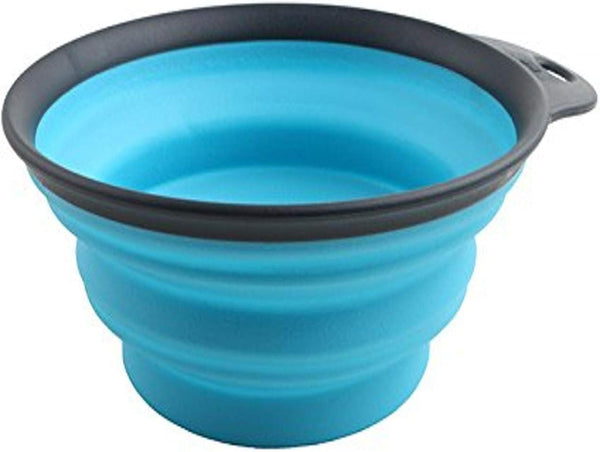 Dexas Popware for Pets Collapsible Travel Cup, Large, Gray/Blue1
