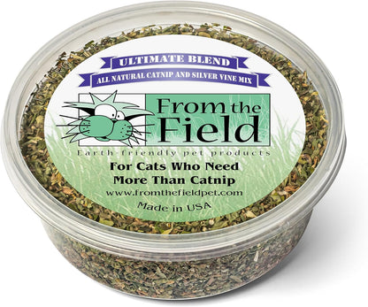 From the Field | Ultimate Blend Catnip & Silver Vine | Premium Usa-Grown Catnip for Toys & Playtime | Fresh, Potent, Non-Toxic, Eco-Friendly | Safe for Kittens & Cats | Resealable 2 Oz Tub9