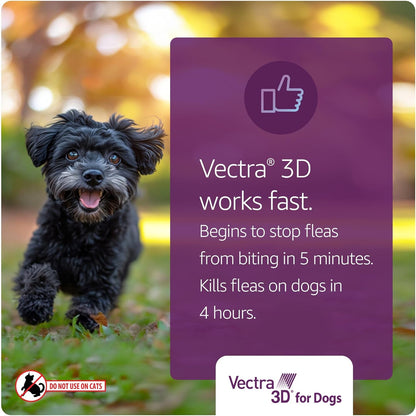 Vectra 3D Flea and Tick Prevention for Small Dogs 11-20 Lbs, 3‑Month | Kills and Repels Fleas, Ticks & Mosquitoes | Fast‑Acting, Waterproof, No Prescription Needed3