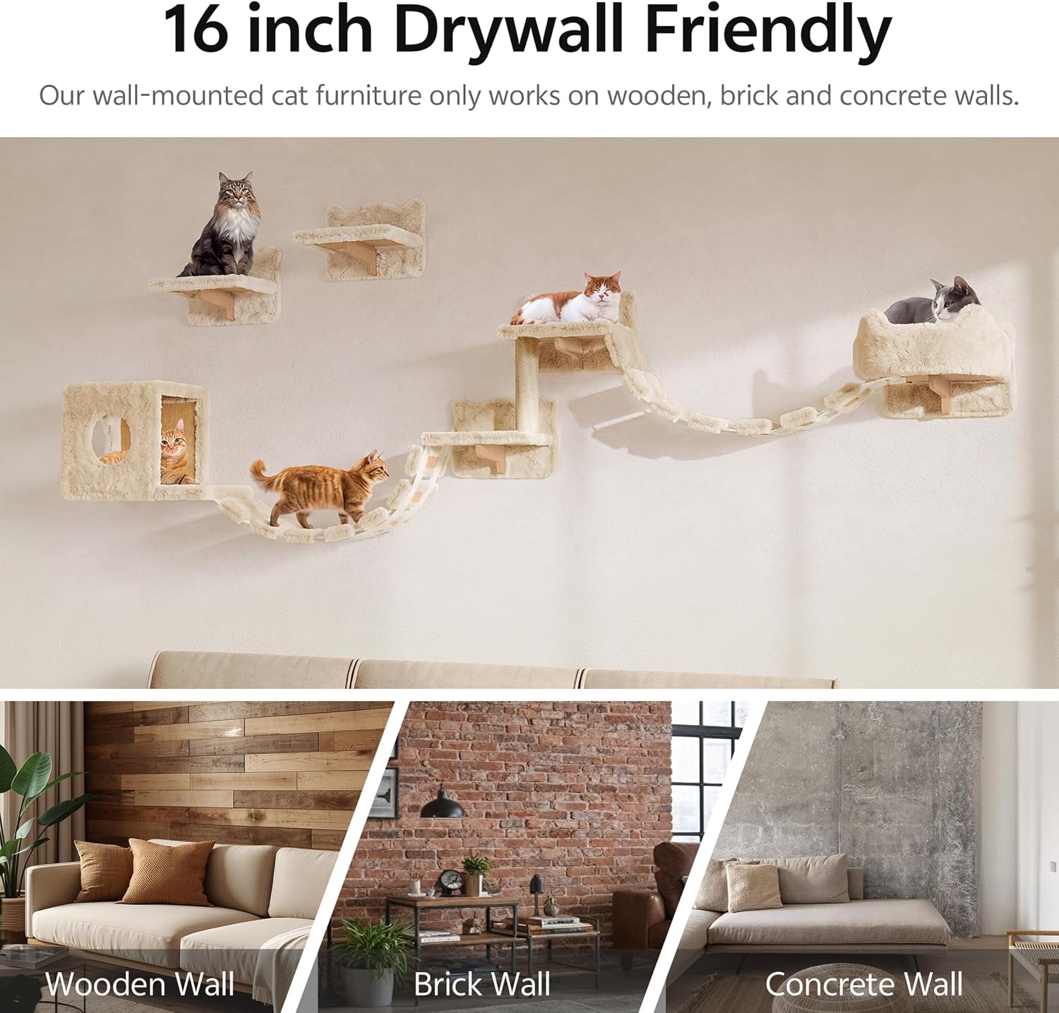 9-in-1-cat-wall-shelves-cat-wall-furniture-set-with-bridge-beige-wall-mounted-cats-shelf-for-space-saving-multi-level-cat-climbing-systems-for-16-inch-drywall-with-scratching-posts-condos