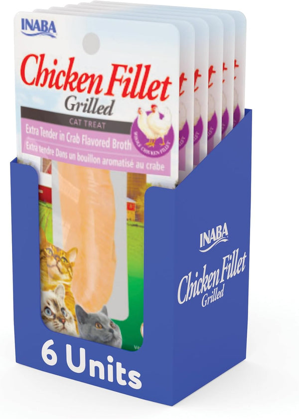 INABA Grilled Fillet Cat Treats, Chicken Fillet Variety Box, 10Ct | Hand-Cut Grilled Chicken, Broth-Packed, Vacuum Packed, 78% Moisture, Immune Support, Grain-Free, 10 X 0.9 Oz Fillets8