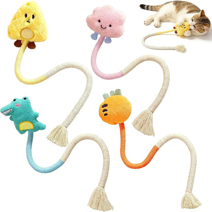 Shudyear 4 Pack Cat Chew Rope Toys, Cotton Cat Rope Toy for Biting and Kicking, Durable Interactive Cat Toy for Indoor Cats Kittens & Adult Cats1