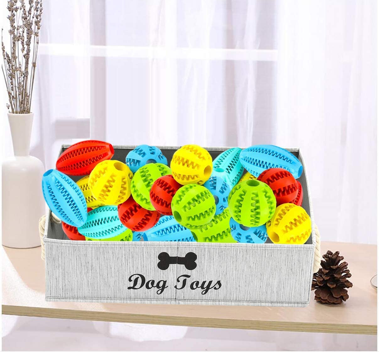 morezi-large-dog-toy-bin-puppy-shallow-toy-basket-dog-toy-storage-perfect-for-living-room-playroom-closet-home-organization-grey-canvas