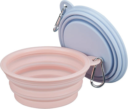 2-Pack Portable Pet Bowls, 12OZ Collapsible Dog & Cat Water Bowl with Hook | Bpa-Free Leak-Proof Foldable Food Dish for Small Medium Pets, Travel, Camping Daily Indoor&Outdoor Essentials1