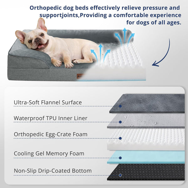 Dog Bed for Extra Large Dogs, 44-Inch Orthopedic XL Waterproof Pet Beds | Aodisman Big Size Pet Bed with Sides,Comfort Thick Egg-Crate Foam,Dog Crate Pad & Couch Bed,Washable Cover & Non-Slip Bottom7