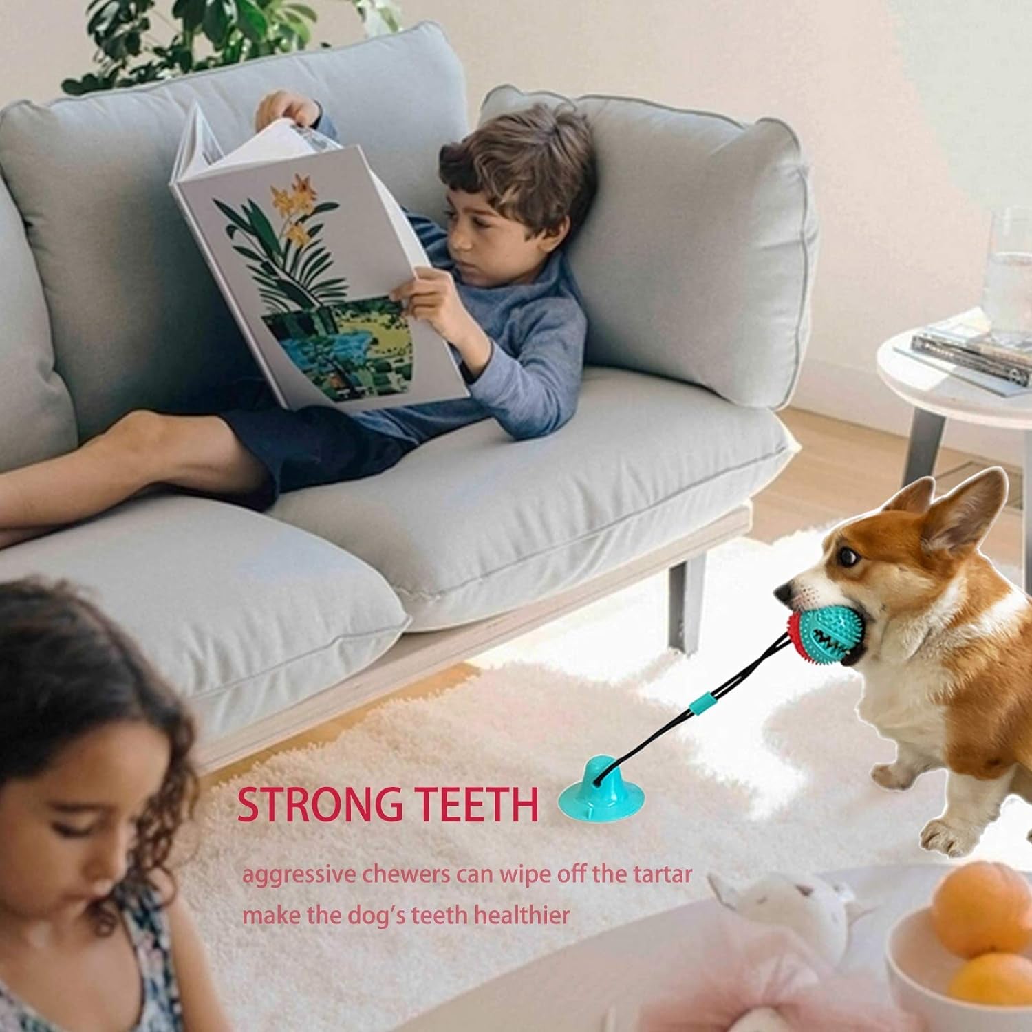 askhald-dog-toys-chew-toys-for-aggressive-chewers-puppy-training-treats-teething-rope-toys-for-boredom-dog-puzzle-treat-food-dispensing-ball-toys-for-puppies-teething-blue