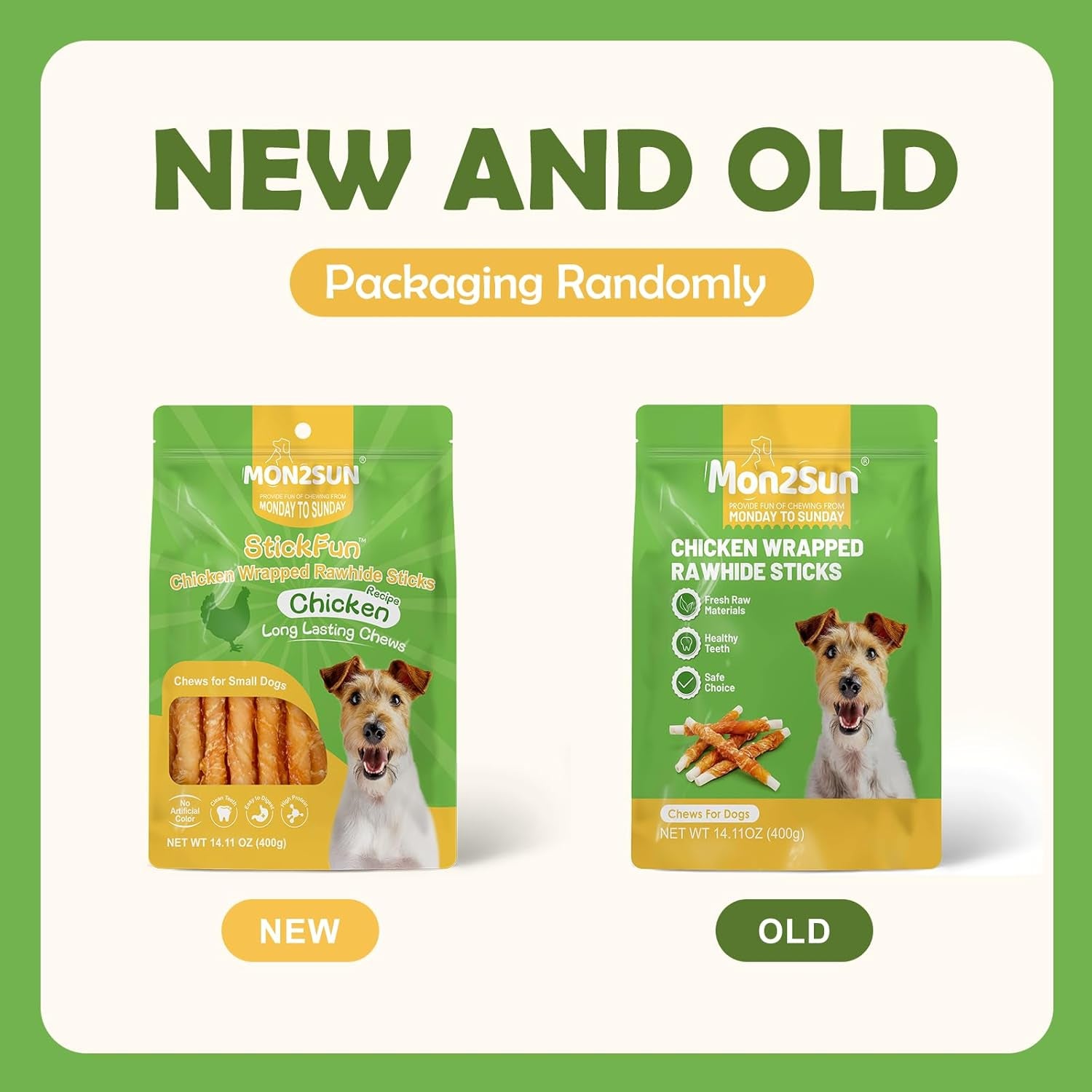mon2sun-dog-treats-5-inch-chicken-wrapped-rawhide-sticks-14-11-oz-long-lasting-chew-engagement-dental-friendly-chewing-support-sized-for-puppies-and-small-dogs