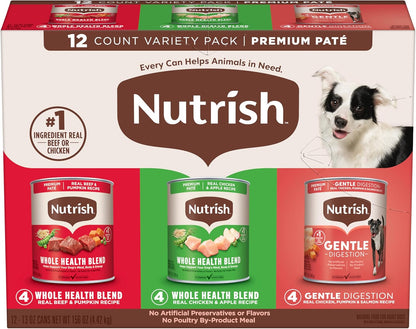 Nutrish Beef Paté Wet Dog Food, 13 Oz. Can, (Pack of 12) (Rachael Ray)13
