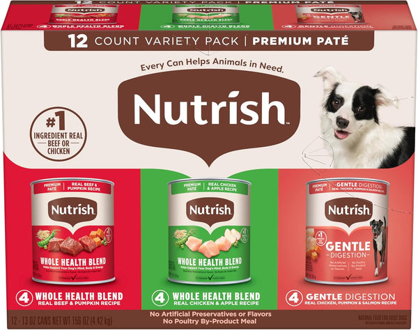 Nutrish Beef Paté Wet Dog Food, 13 Oz. Can, (Pack of 12) (Rachael Ray)13