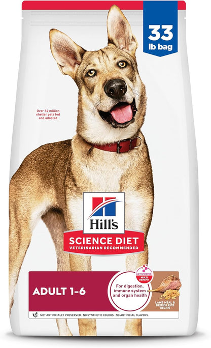 Hill'S Science Diet Adult 1-6 Dry Dog Food | #1 Veterinarian Recommended, Lamb Meal & Brown Rice, 33 Lb. Bag1