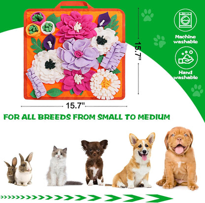 Snuffle Mat for Dogs,Dog Feeding Mat Sniff Mat Interactive Dog Puzzle Mat for Training and Stress Relief Encourages Natural Foraging Skills (Bright Orange)3