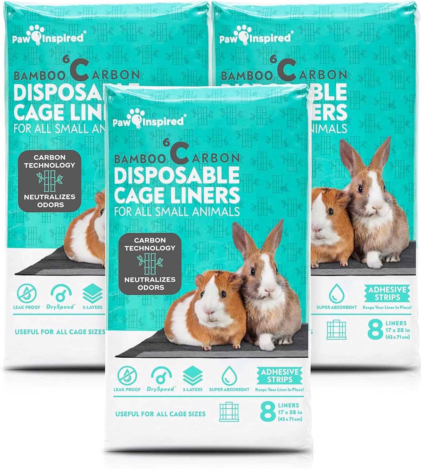 paw-inspired-disposable-cage-liners-28x17-inch-c-c-2x1-24-count-bamboo-charcoal-odor-controlling-super-absorbent-pads-for-guinea-pigs-ferrets-rabbits-hamsters-small-animals