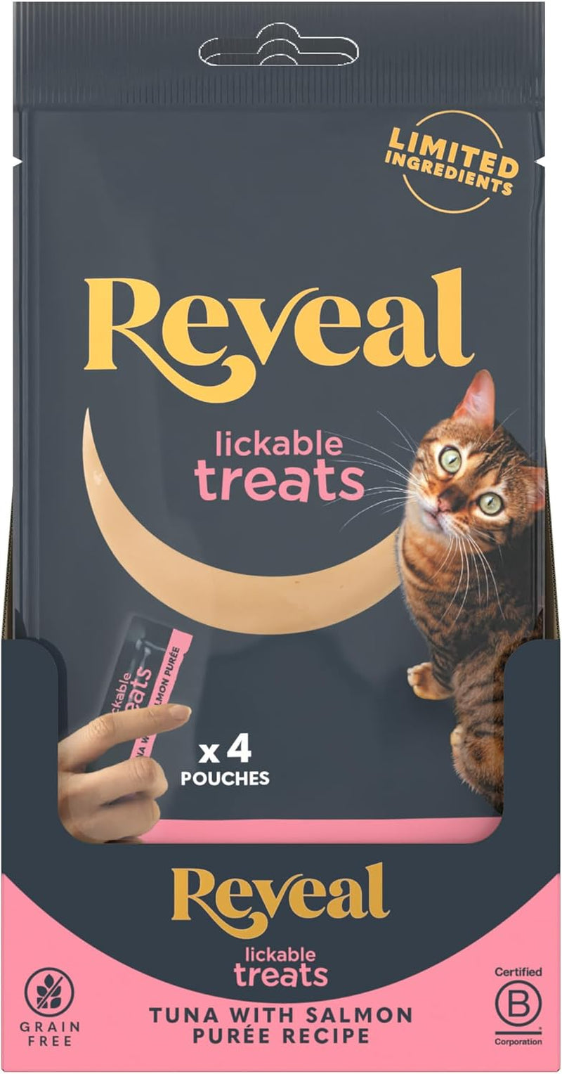 reveal-fish-chicken-variety-lickable-cat-treats-20-pack-0-5-oz-pouches-creamy-puree-limited-ingredient-grain-free-high-quality-protein-squeeze-up-for-training-or-food-topper