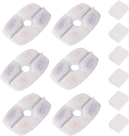 Furrybaby Pet Water Fountain Carbon Filters, Replacement Filters, 6 Pack | Eco Activated Carbon Filters Hair, Residues & Odors, Softens Drinking Water. Only Fits Furrybaby Square White Fountain5