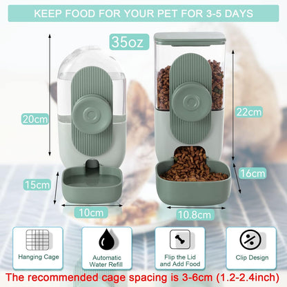 Lemtrflo Rabbit Feeder, Bunny Water Bottle Dispenser, Pet Cage Food Bowl | Suitable for Rabbits, Guinea Pigs, Ferrets, Cat and Other Small Pets5
