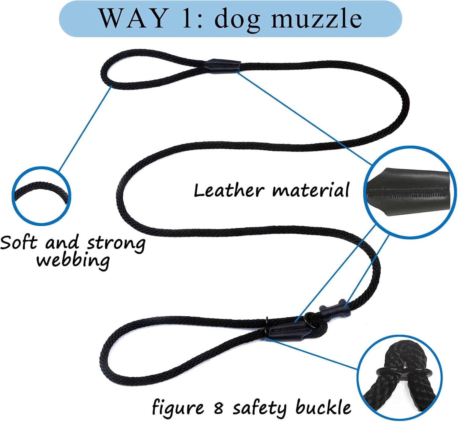 no-pull-dog-leash-figure-8-slip-lead-head-collar-for-large-dogs-black