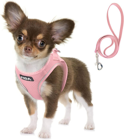Fida Cat Harness and Leash Set for Walking Kitten and Puppy, Escape Proof Kitten Harness with Breathable Lightweight Soft Mesh, Adjustable Reflective Step-In Design. (XXXS, Pink)17