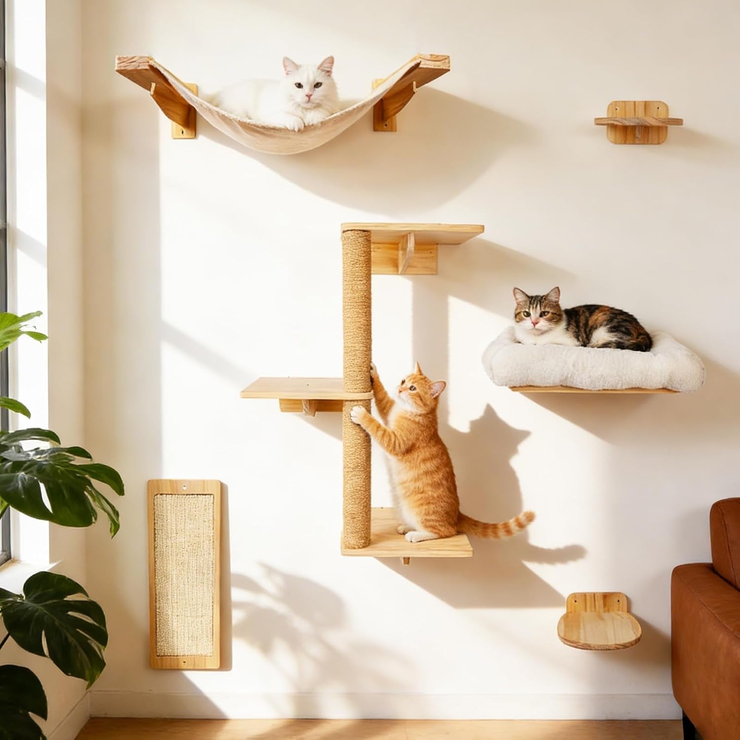 6in1-cat-wall-shelves-climbing-systems-large-cat-furniture-shelf-set-wall-hanging-mounted-hammock-sisal-scratching-perch-bed-2-steps-tower-tree-for-indoor-house-corner-ladder