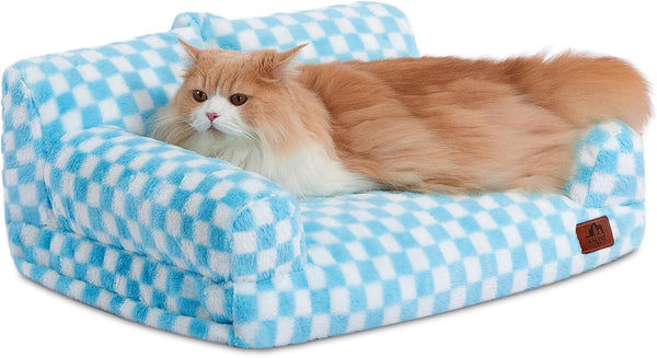 Hollypet Small Dog Large Cat Bed Puppy Couch Beds for Pets up to 25 Lbs | Fluffy Dog Cat Couch Plush Soft Warming Pets Beds with Machine Washable Cover and Non-Slip Bottom16