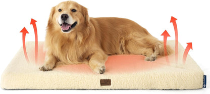 Bedsure Washable Dog Beds Large Sized Dog with Comfy Sherpa, 36X27In Grey | Orthopedic Egg Crate Foam,Comfort Support Flat Rectangle Pet Mat,Non-Slip Bottom,Removable Cover,For Large Breed up to 55 Lbs26