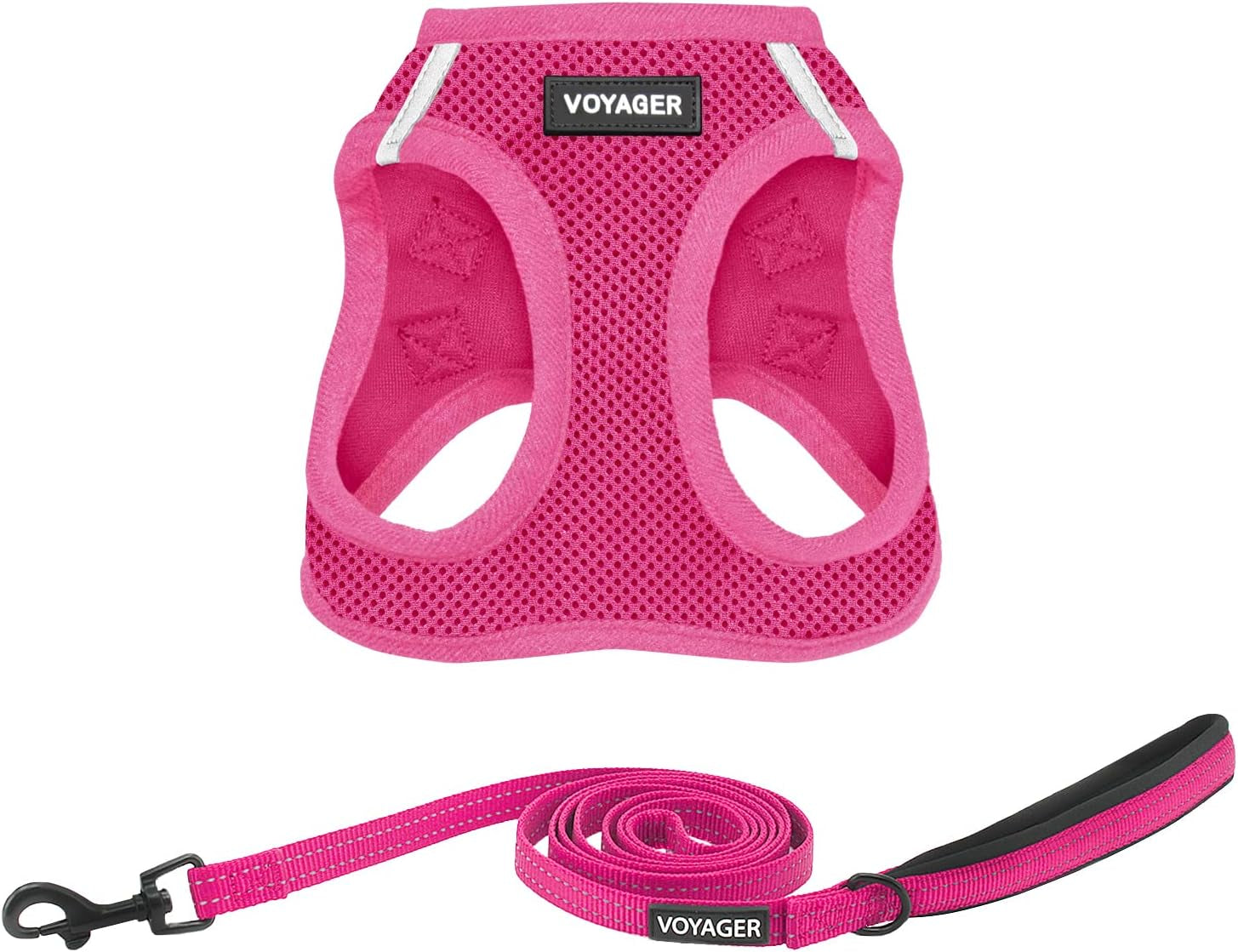 best-pet-supplies-voyager-step-in-air-all-weather-mesh-harness-and-reflective-dog-5ft-leash-combo-with-neoprene-handle-for-small-medium-and-large-breed-puppies-baby-blue-small