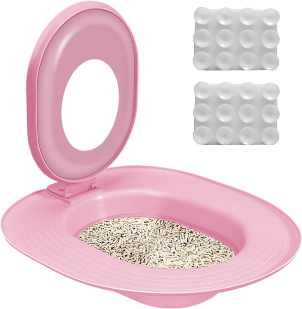 Cat Toilet Trainer - 15.35 Inches Ppcat Litter Tray | Suction Cup Fixation Pad,| Bathroom Training Tool | for Kitten, Adult Feline, Home Hygiene, Waste Reduction, and Daily Pet Use8