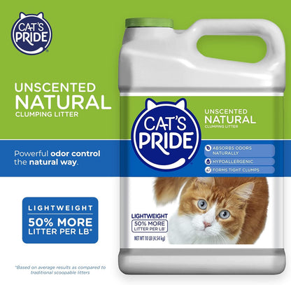 Cat'S Pride Lightweight Clumping Litter: Natural - Powerful Odor Control - Unscented, 10 Pounds2