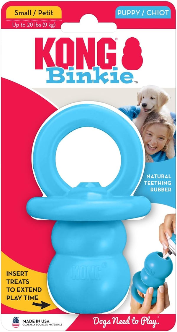 KONG Puppy Binkie - Pacifier Dog Toy for Puppies - Stuffable Treat Chew Toy for Treats - Durable Natural Rubber for Teething Puppy - for Small Puppies - Blue7