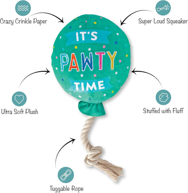 Fringe Studio Plush Dog Toy, I Pawty, You Pawty, Pet Shop Collection (314210)2