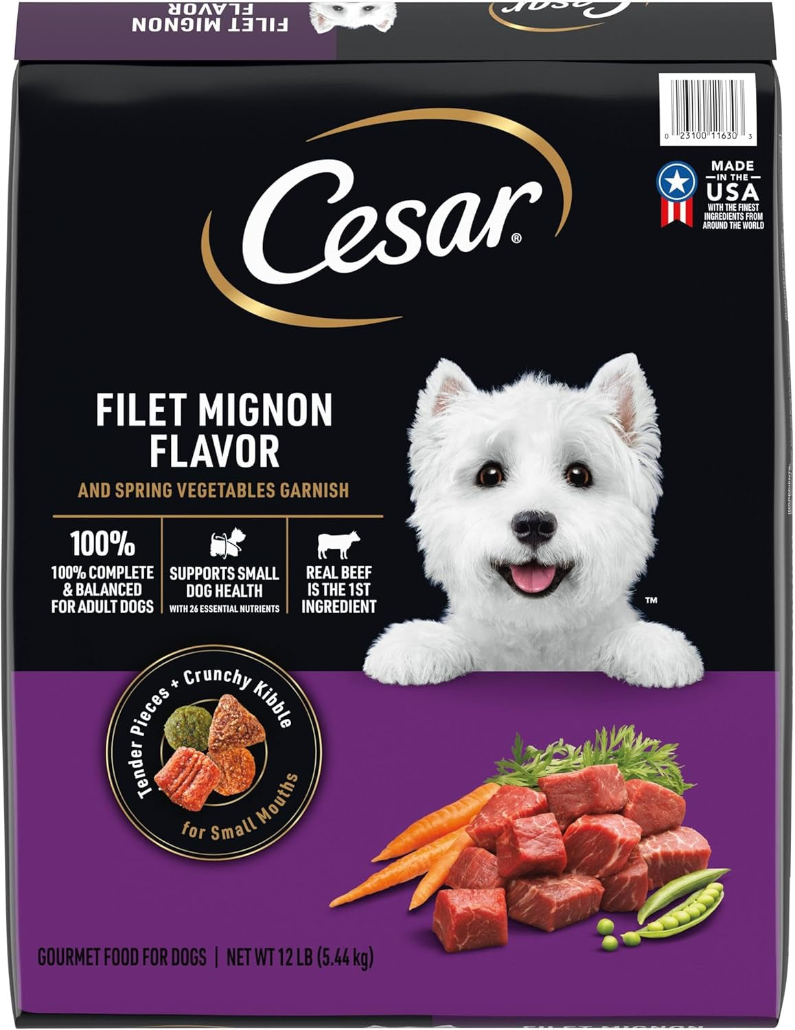 cesar-small-breed-dry-dog-food-filet-mignon-spring-vegetables-12-lb-made-in-usa-real-beef-1-ingredient-26-essential-nutrients-supports-small-breed-health-no-artificial-flavors
